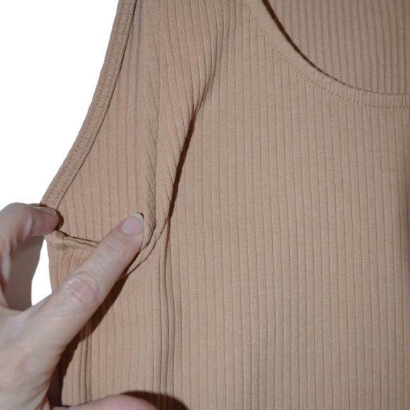 Vero Moda Women Corduroy Rib Dress JRS Sleeveless Cotton Stretch Beige Tall XS - Picture 3 of 6